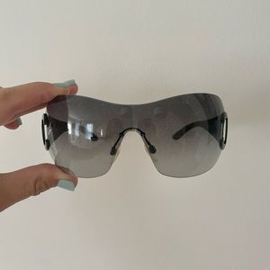 Authentic Chanel Interlocking Logo Shield Sunglasses